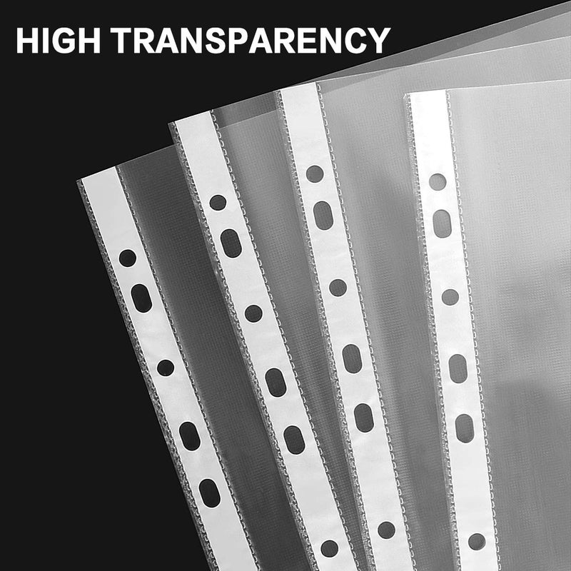 HERKKA Sheet Protectors, HERKKA 600 Pack Upgrade Clear Plastic Page Protectors Sheet Reinforced 11-Hole Fit for 3 Ring Binder Fits Standard 8.5 x 11 Paper, 9.25 x 11.25 Top Loaded, Non-Acid - Image 3